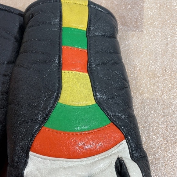 Vintage Rainbow leather ski gloves Zero Made in Japan for Farfield-Hanover - Picture 3 of 11